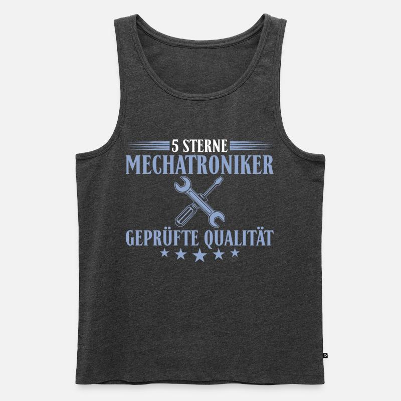 5 Sterne Mechatroniker – Profi Autoschrauber - Männer Premium Bio Tank Top - Anthrazit meliert