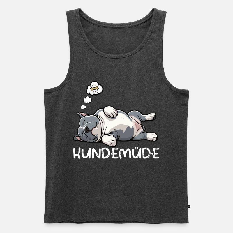 Hundemüde American Bully Bully Pit Bullybesitzer - Männer Premium Bio Tank Top - Anthrazit meliert