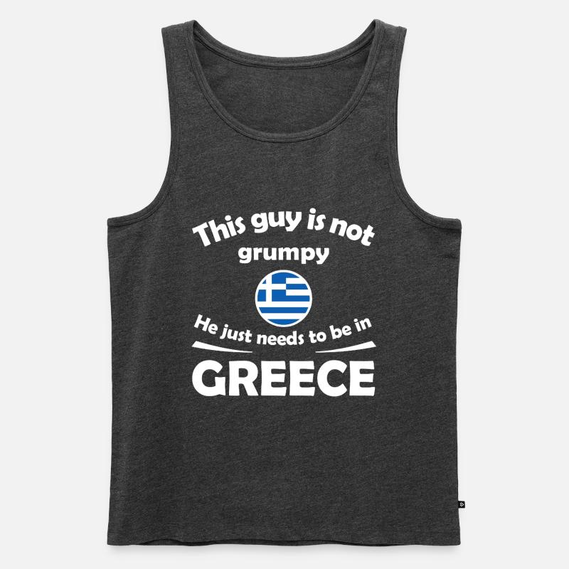 Not Grumpy Greek Vibe Tee - Männer Premium Bio Tank Top - Anthrazit meliert