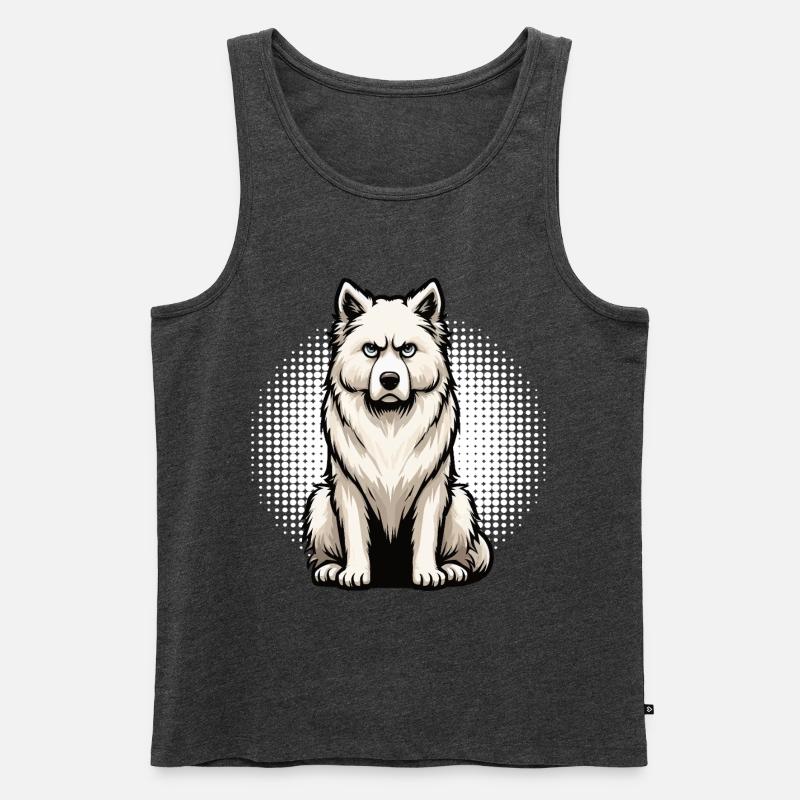 Weißer Schäferhund Schäferhund Schäferhunde - Männer Premium Bio Tank Top - Anthrazit meliert