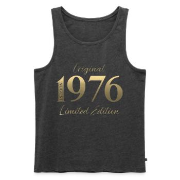 50. Geburtstag Geschenk Original August 1976 - Männer Premium Bio Tank Top - Anthrazit meliert - Vorne - Michal (187cm)