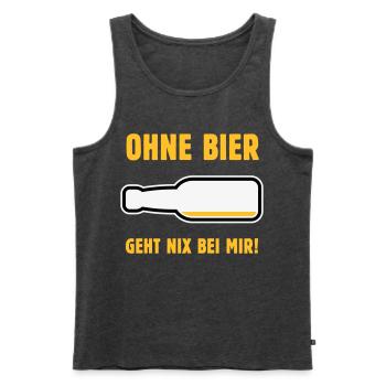 Ohne Bier Geht Nix Bei Mir! (Bierchen / NEG 3C) - Männer Premium Bio Tank Top - Anthrazit meliert - Vorne - Michal (187cm)