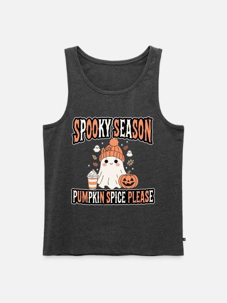 Spooky Season – Pumpkin Spice - Männer Premium Bio Tank Top - Anthrazit meliert