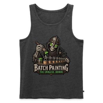 Batch Painting – The Endless Horde Skelett - Männer Premium Bio Tank Top - Anthrazit meliert - Vorne - Michal (187cm)