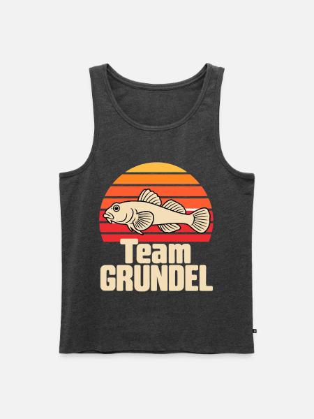 Team Grundel - Männer Premium Bio Tank Top - Anthrazit meliert