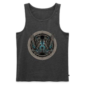 Zwillingsraben im Donnerkreis hugin munin - Männer Premium Bio Tank Top - Anthrazit meliert - Vorne - Michal (187cm)