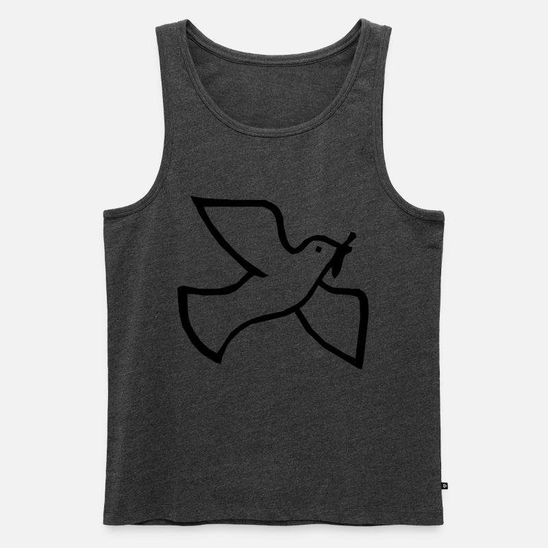 Friedenstaube - Männer Premium Bio Tank Top - Anthrazit meliert