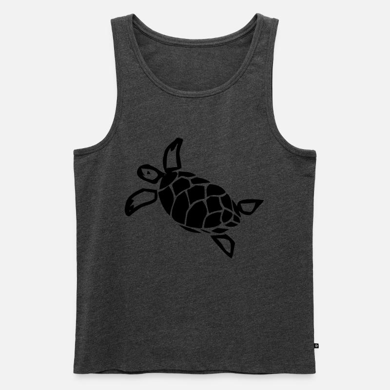 Schildkröte - Männer Premium Bio Tank Top - Anthrazit meliert