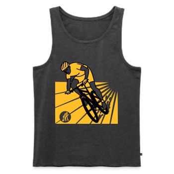 Mountainbike - Männer Premium Bio Tank Top - Anthrazit meliert - Vorne - AI Model Male 178 light (178cm)