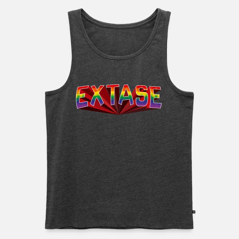 Ekstase Regenbogen Schrift - Männer Premium Bio Tank Top - Anthrazit meliert