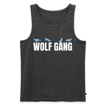 Wolf Gang Wolfgang Nachname Wölfe Rudel Wolfsrudel - Männer Premium Bio Tank Top - Anthrazit meliert - Vorne - Michal (187cm)