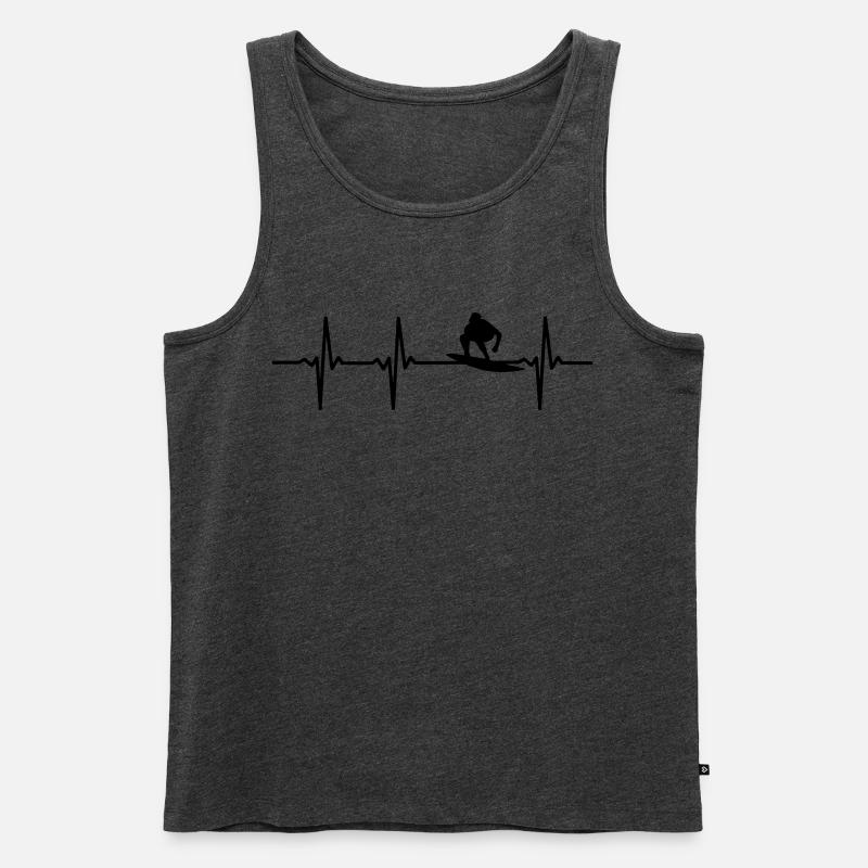 Surfer EKG - Männer Premium Bio Tank Top - Anthrazit meliert
