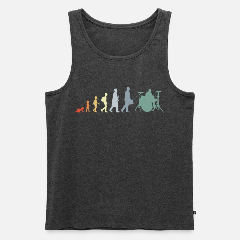 Drummer Evolution - Männer Premium Bio Tank Top - Anthrazit meliert