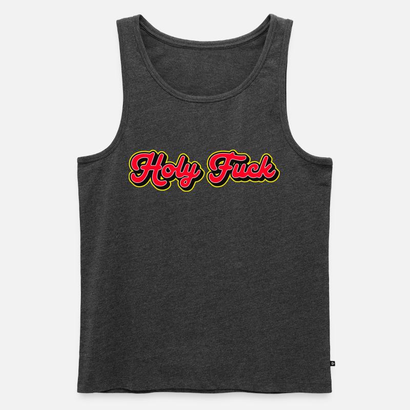 Heilige Scheiße 3D Red Script - Männer Premium Bio Tank Top - Anthrazit meliert
