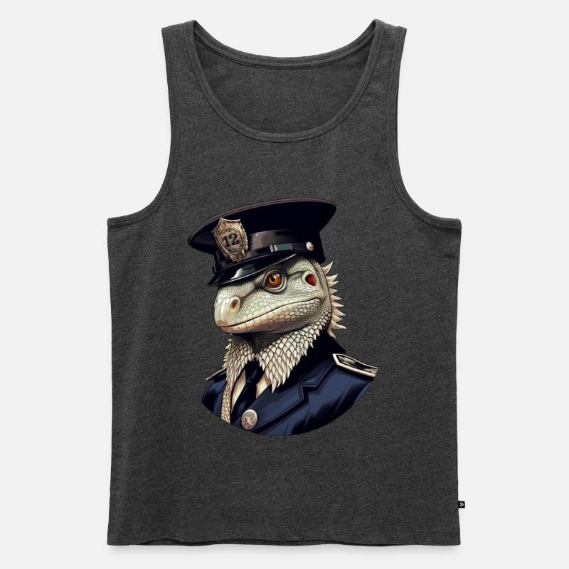 Polizei Eidechsen - Männer Premium Bio Tank Top - Anthrazit meliert