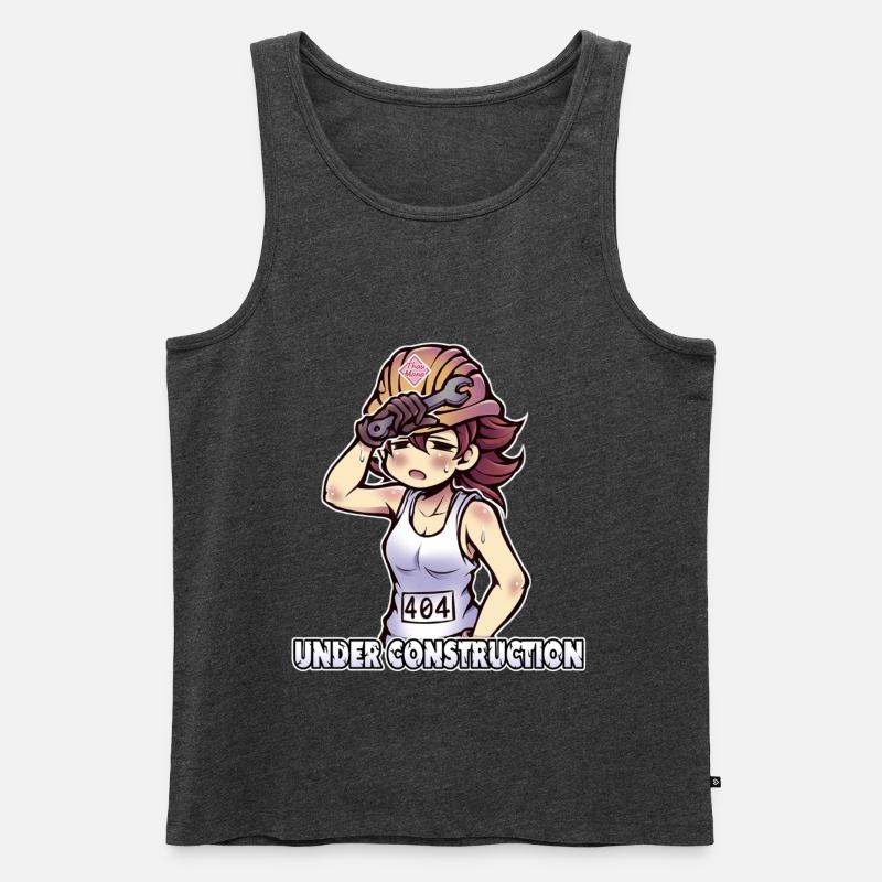 Under Construction - 404 - Männer Premium Bio Tank Top - Anthrazit meliert