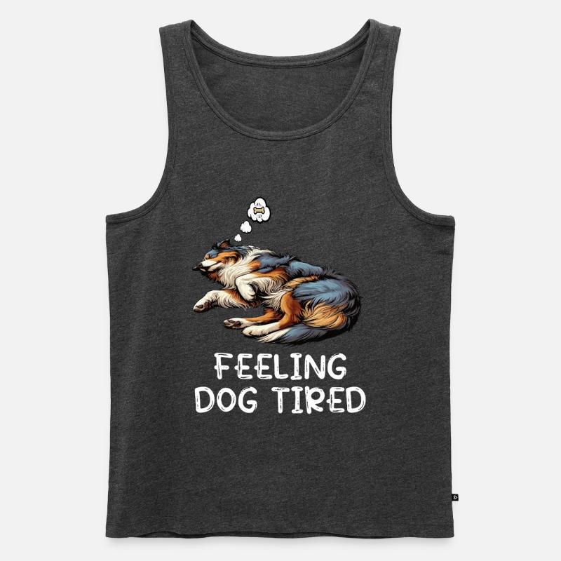 Feeling Dog Tired Australian Shepherd Aussiehalter - Männer Premium Bio Tank Top - Anthrazit meliert