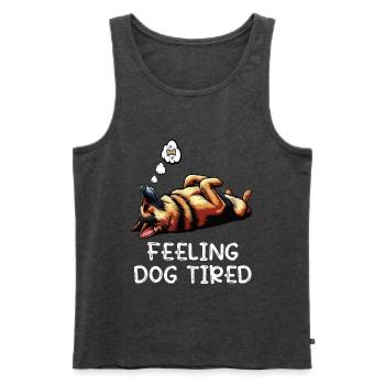 Feeling Dog Tired German Shepherd - Men's Premium Organic Tank Top - heather anthracite - Front - Michal (187cm)