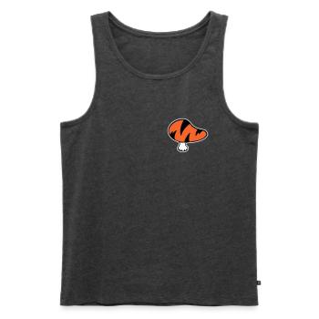 Tigerpilz Logo STICK-Variante - Männer Premium Bio Tank Top - Anthrazit meliert - Vorne - AI Model Male 178 light (178cm)