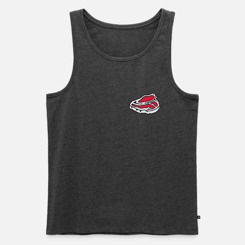 Ein rohes Steak - Männer Premium Bio Tank Top - Anthrazit meliert