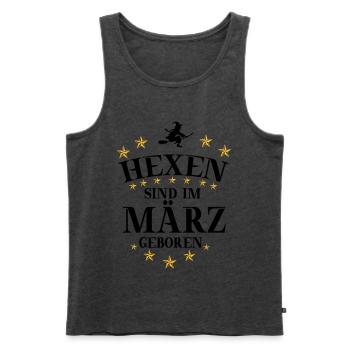 Hexen März - Männer Premium Bio Tank Top - Anthrazit meliert - Vorne - Michal (187cm)
