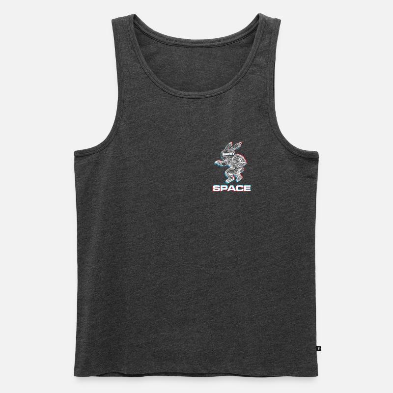 Abstrakter Space Bunny mit 3D-Effekt - Männer Premium Bio Tank Top - Anthrazit meliert