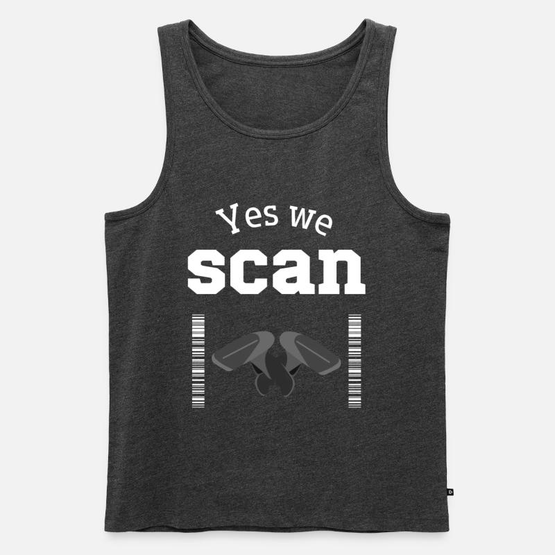 Yes we scan, Scanner, Barcode - Männer Premium Bio Tank Top - Anthrazit meliert