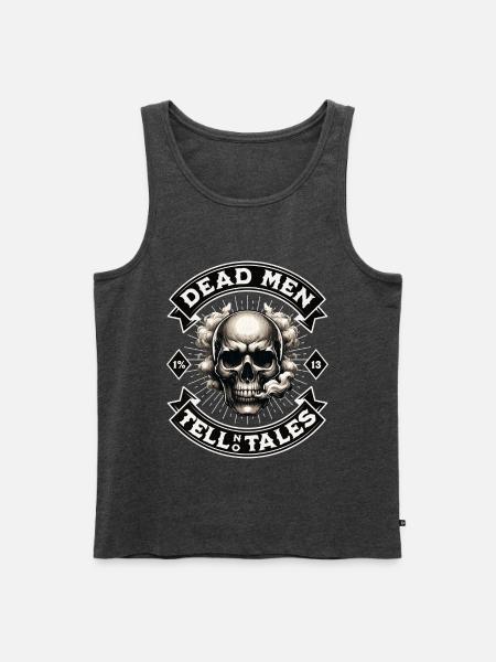 Biker Totenkopf Motorradclub Patch - Männer Premium Bio Tank Top - Anthrazit meliert