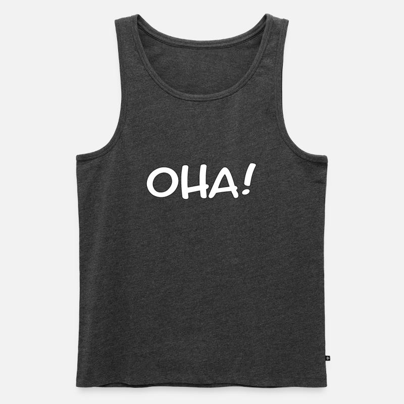 OHA! - Ausruf/lustiger Spruch - Männer Premium Bio Tank Top - Anthrazit meliert