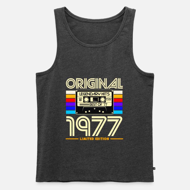 Originale Retro-Kassette von 1977 - Männer Premium Bio Tank Top - Anthrazit meliert