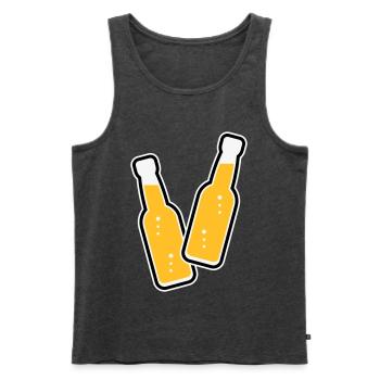 2 Flaschen Stoßen An (Limonade Softdrink / POS 3C) - Männer Premium Bio Tank Top - Anthrazit meliert - Vorne - AI Model Male 178 light (178cm)