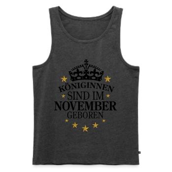 Königinnen November - Männer Premium Bio Tank Top - Anthrazit meliert - Vorne - Michal (187cm)