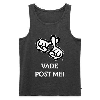 Vade Post Me! (Cross / Bible / Religion / NEG 2C) - Men's Premium Organic Tank Top - heather anthracite - Front - AI Model Male 178 light (178cm)