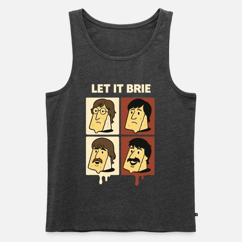 Let It Brie Cheese Quartett - Männer Premium Bio Tank Top - Anthrazit meliert