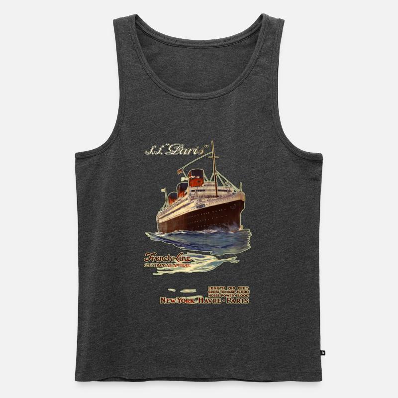 KREUZFAHRTSCHIFF PARIS TRANSATLANTIC - Männer Premium Bio Tank Top - Anthrazit meliert