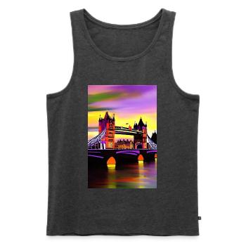 Bridges in London - Men's Premium Organic Tank Top - heather anthracite - Front - Michal (187cm)