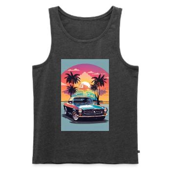 Muscle-Car - Männer Premium Bio Tank Top - Anthrazit meliert - Vorne - AI Model Male 178 light (178cm)