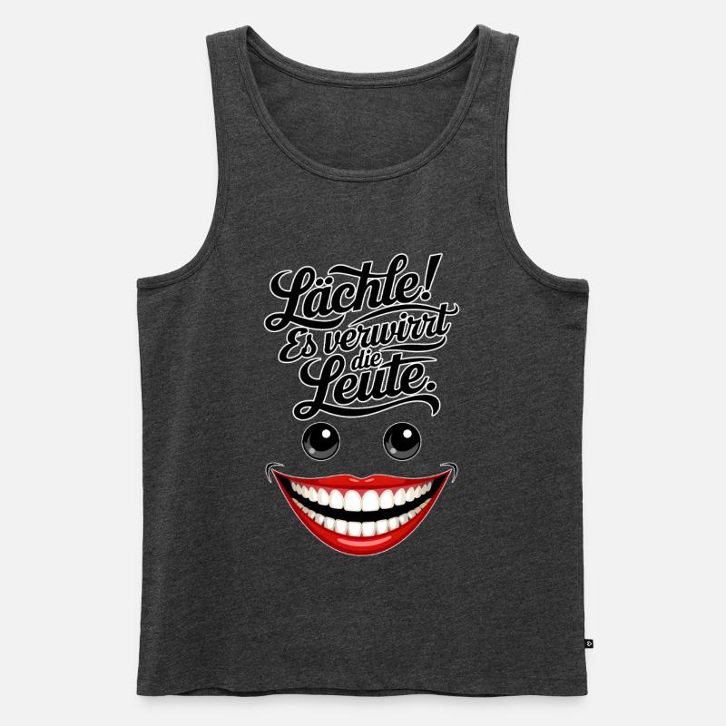 Immer lächeln - Männer Premium Bio Tank Top - Anthrazit meliert