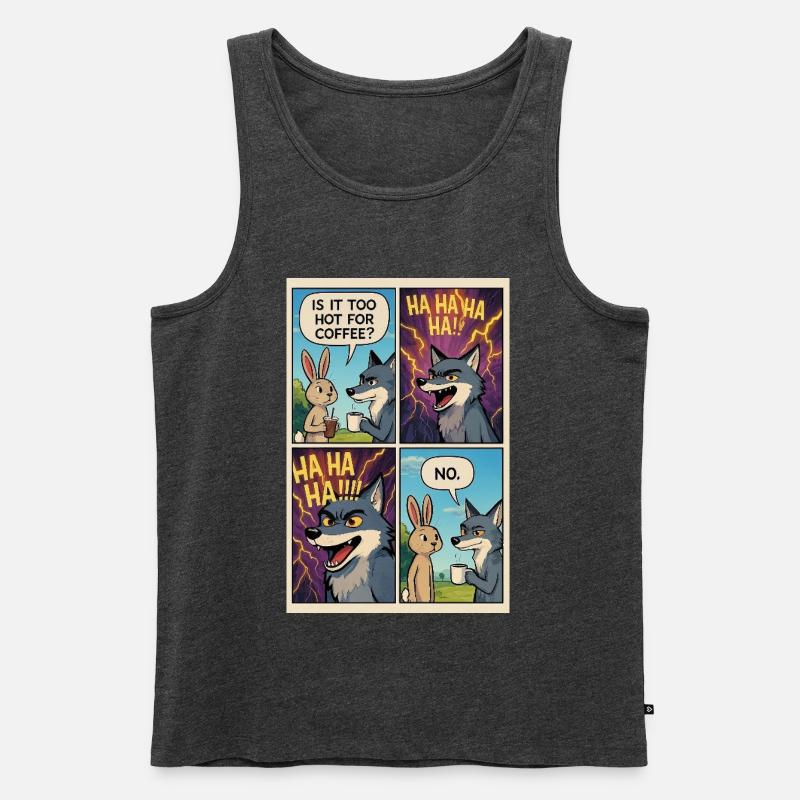 Too Hot Coffee Witz-Comic – lustiges Geschenk - Männer Premium Bio Tank Top - Anthrazit meliert