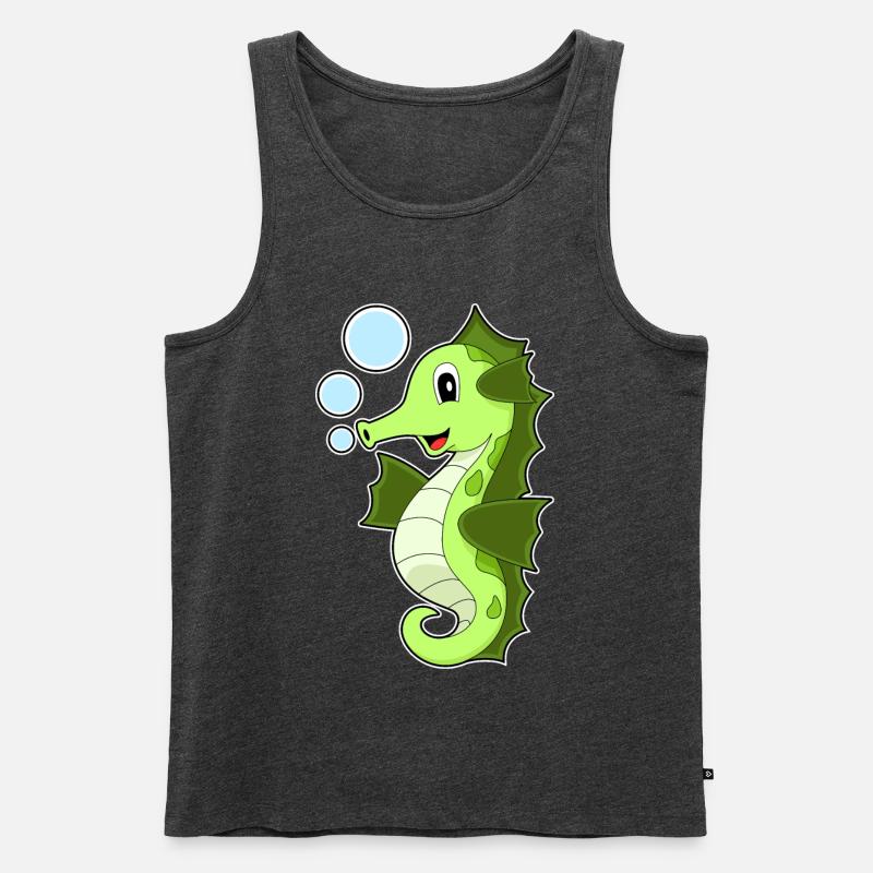 Seepferdchen - Männer Premium Bio Tank Top - Anthrazit meliert
