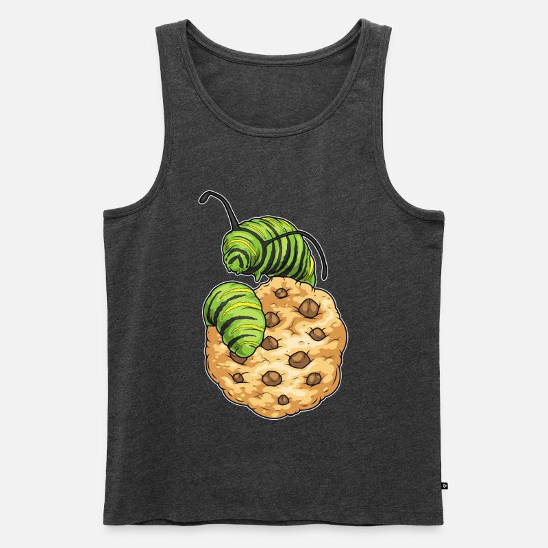 Raupe Cookie - Männer Premium Bio Tank Top - Anthrazit meliert