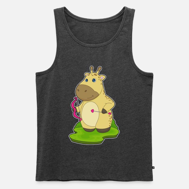 Giraffe Bogenschütze Bogen - Männer Premium Bio Tank Top - Anthrazit meliert