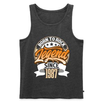 1987 Geburtsjahr Geburtstag Legende Born To Rock - Männer Premium Bio Tank Top - Anthrazit meliert - Vorne - Michal (187cm)