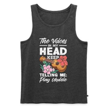 Lustiges Ukulele Designs Und Sprüche - Männer Premium Bio Tank Top - Anthrazit meliert - Vorne - Michal (187cm)