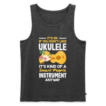 Lustiges Ukulele Designs Und Sprüche - Männer Premium Bio Tank Top - Anthrazit meliert - Vorne - Michal (187cm)
