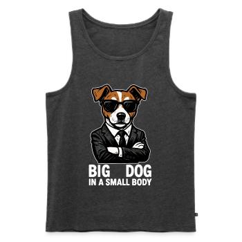 Jack Russell Terrier Anzug Chef Hund Geschenk - Men's Premium Organic Tank Top - heather anthracite - Front - AI Model Male 178 light (178cm)