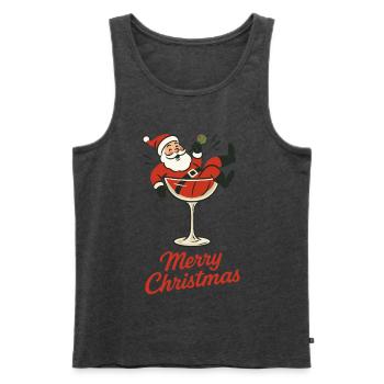 Frohe Weihnachten Weihnachtsmann-Weihnachtsspaß - Männer Premium Bio Tank Top - Anthrazit meliert - Vorne - Michal (187cm)