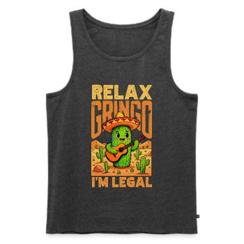 Mexiko Stolz & Heimat Mexikaner Mexico Flagge - Männer Premium Bio Tank Top - Anthrazit meliert - Vorne - Michal (187cm)