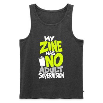 Zine – My Zine Has No Adult Supervision - Männer Premium Bio Tank Top - Anthrazit meliert - Vorne - Michal (187cm)