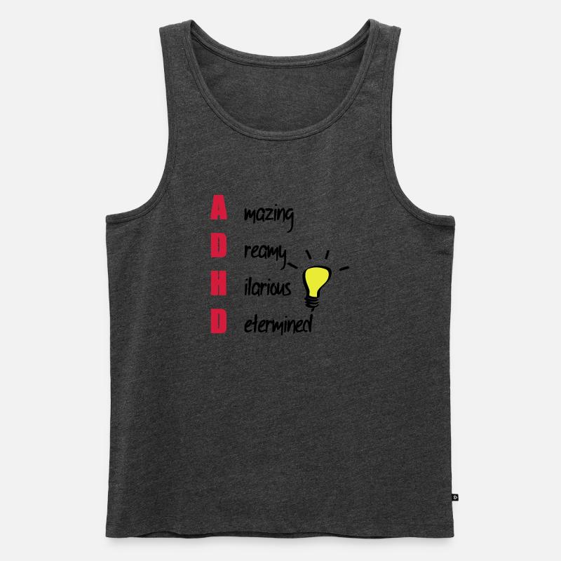 ADHD / ADHS Support Geschenk - Männer Premium Bio Tank Top - Anthrazit meliert